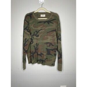 Denim & Supply Ralph Lauren Sweater Mens XL Green Woodland Camo Waffle Knit